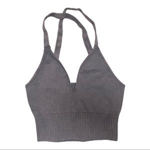 Grey Free People Good Karma Crop #3